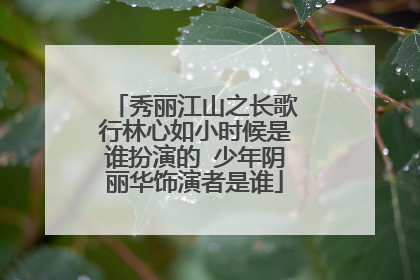 秀丽江山之长歌行林心如小时候是谁扮演的 少年阴丽华饰演者是谁