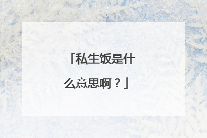 私生饭是什么意思啊？