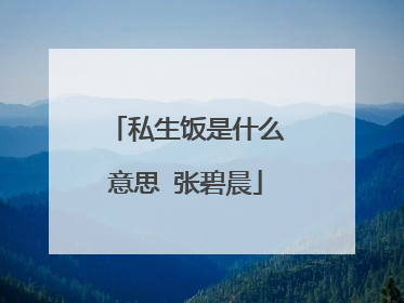 私生饭是什么意思 张碧晨
