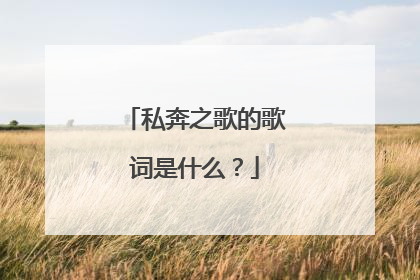 私奔之歌的歌词是什么？