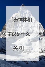 秦祥林和秦汉是什么关系