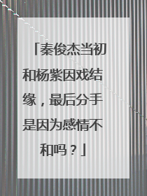秦俊杰当初和杨紫因戏结缘，最后分手是因为感情不和吗？