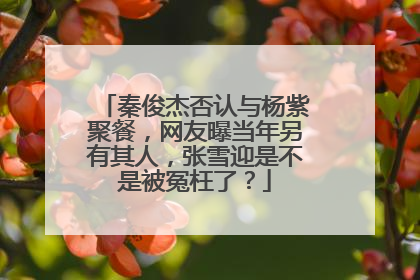 秦俊杰否认与杨紫聚餐，网友曝当年另有其人，张雪迎是不是被冤枉了？
