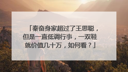 秦奋身家超过了王思聪，但是一直低调行事，一双鞋就价值几十万，如何看？
