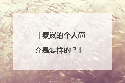 秦岚的个人简介是怎样的?