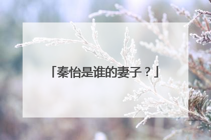 秦怡是谁的妻子？