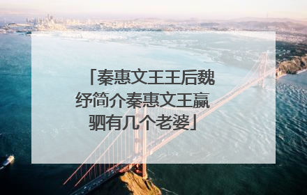 秦惠文王王后魏纾简介秦惠文王赢驷有几个老婆