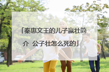 秦惠文王的儿子嬴壮简介 公子壮怎么死的