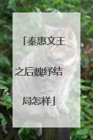 秦惠文王之后魏纾结局怎样