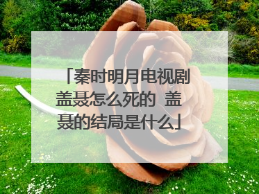 秦时明月电视剧盖聂怎么死的 盖聂的结局是什么