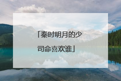 秦时明月的少司命喜欢谁