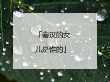 秦汉的女儿是谁的