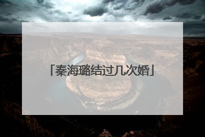 秦海璐结过几次婚