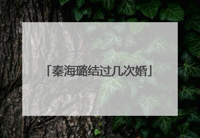 秦海璐结过几次婚