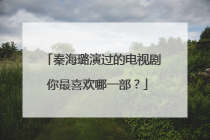 秦海璐演过的电视剧你最喜欢哪一部？