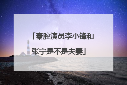 秦腔演员李小锋和张宁是不是夫妻