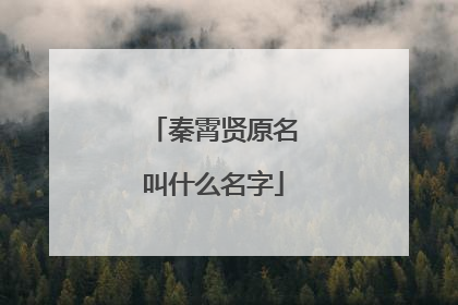 秦霄贤原名叫什么名字