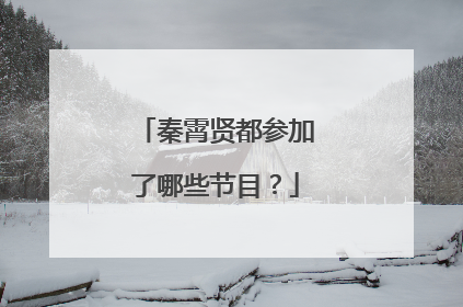 秦霄贤都参加了哪些节目？