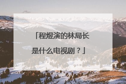 程煜演的林局长是什么电视剧?