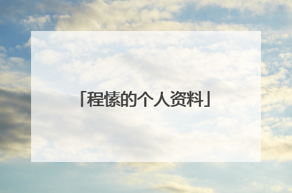 程愫的个人资料