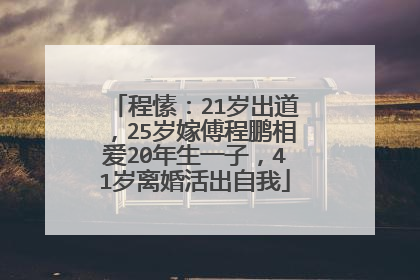 程愫:21岁出道,25岁嫁傅程鹏相爱20年生一子,41岁离婚活出自我