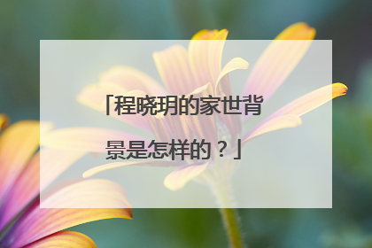 程晓玥的家世背景是怎样的？