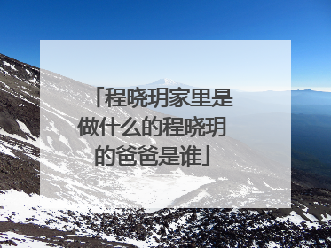 程晓玥家里是做什么的程晓玥的爸爸是谁