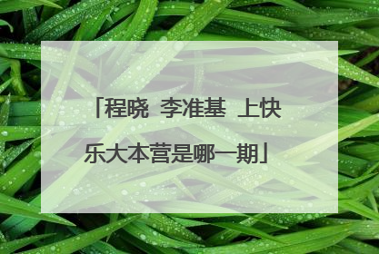 程晓 李准基 上快乐大本营是哪一期