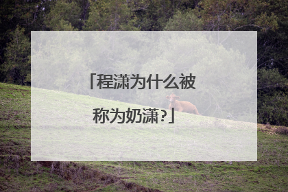 程潇为什么被称为奶潇?