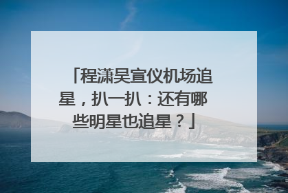 程潇吴宣仪机场追星，扒一扒：还有哪些明星也追星？