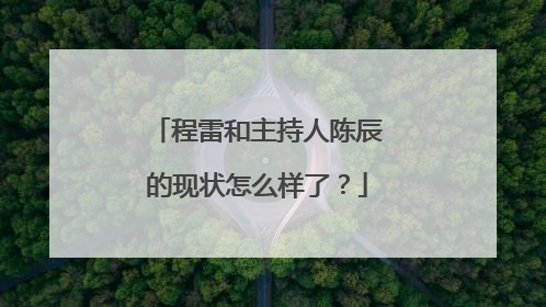 程雷和主持人陈辰的现状怎么样了?