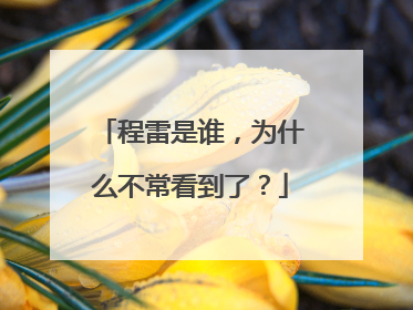 程雷是谁,为什么不常看到了?