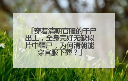 穿着清朝官服的干尸出土，全身完好无缺似片中疆尸，为何清朝能穿官服下葬？