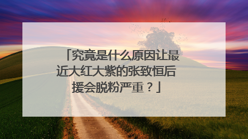 究竟是什么原因让最近大红大紫的张致恒后援会脱粉严重?