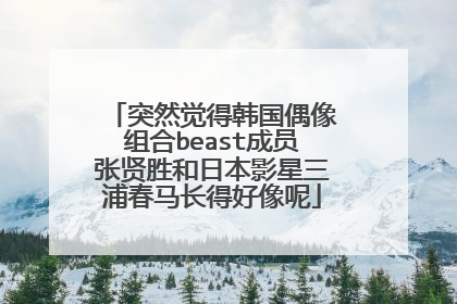 突然觉得韩国偶像组合beast成员张贤胜和日本影星三浦春马长得好像呢