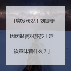 突发状况！刘诗雯因伤退赛对莎莎王楚钦意味着什么？