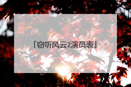 窃听风云2演员表