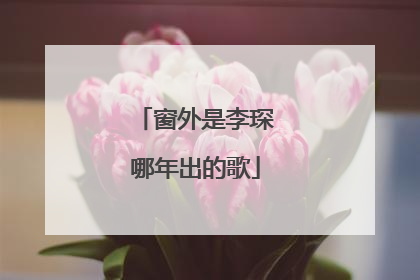 窗外是李琛哪年出的歌