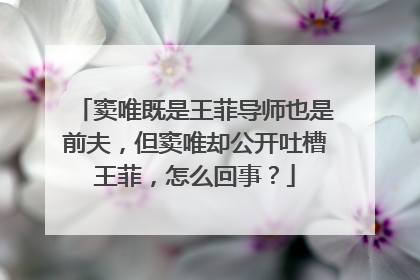 窦唯既是王菲导师也是前夫，但窦唯却公开吐槽王菲，怎么回事？