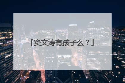 窦文涛有孩子么?