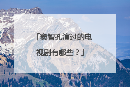 窦智孔演过的电视剧有哪些?