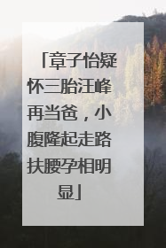 章子怡疑怀三胎汪峰再当爸，小腹隆起走路扶腰孕相明显
