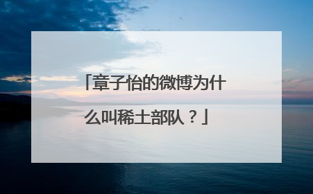 章子怡的微博为什么叫稀土部队?