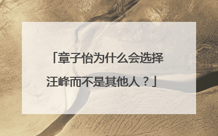 章子怡为什么会选择汪峰而不是其他人？