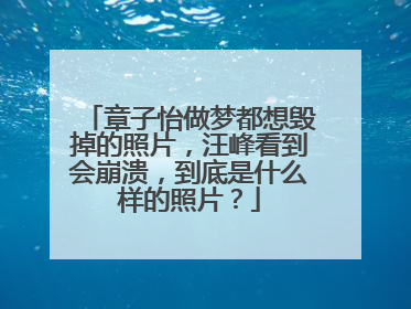 章子怡做梦都想毁掉的照片，汪峰看到会崩溃，到底是什么样的照片？