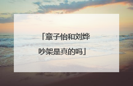 章子怡和刘烨吵架是真的吗