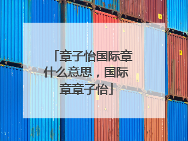 章子怡国际章什么意思,国际章章子怡