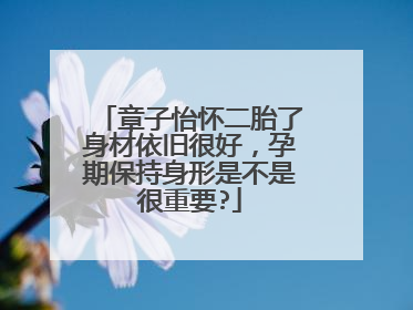 章子怡怀二胎了身材依旧很好,孕期保持身形是不是很重要?