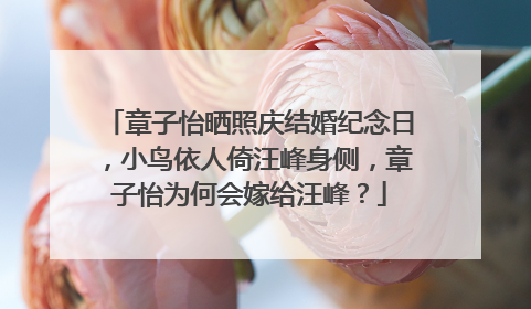 章子怡晒照庆结婚纪念日,小鸟依人倚汪峰身侧,章子怡为何会嫁给汪峰?