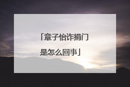 章子怡诈捐门是怎么回事